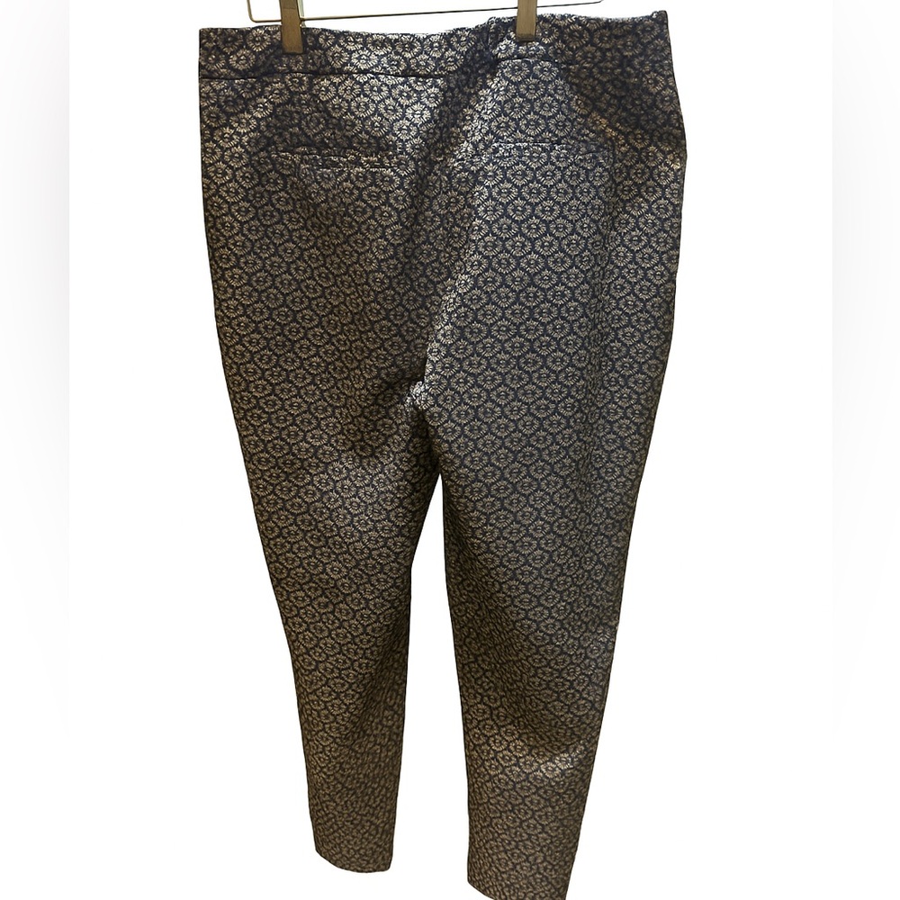 Chico’s Brown & Black Jacquard Slim Ankle Pants Stretch Dress Trousers - Picture 3 of 7